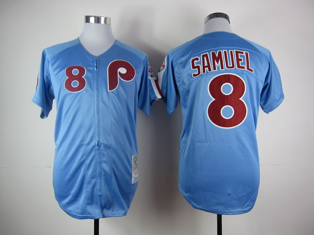 Men Philadelphia Phillies #8 Samuel Blue MLB Jerseys